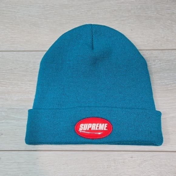 SUPREME Rubber Patch Beanie TEAL Spring/Summer \'18 unisex main image 6